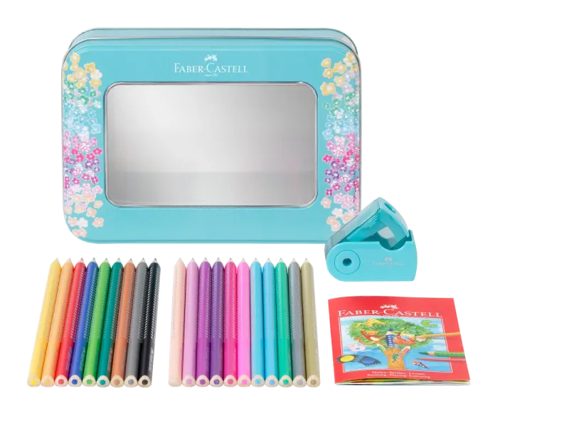 Faber-Castell Set Sparkle 20 creioane colorate cu ascutitoare sleeve 