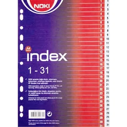 Exxo Index plastic A4 numeric 1-31, 31 file