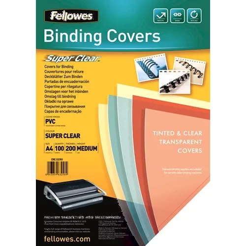 Fellowes Coperti indosariat folie fumuriu 200mic top100