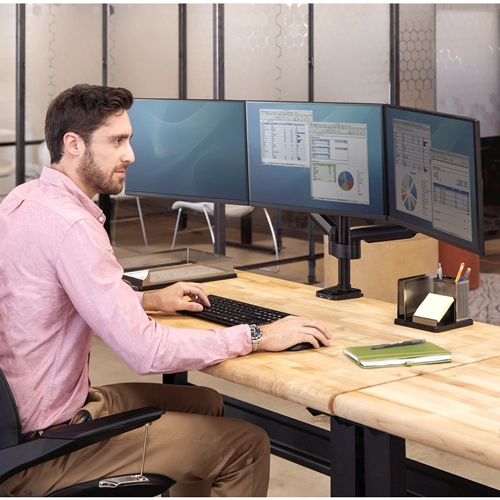 Fellowes Platinum Series Triple Monitor Arm Black 