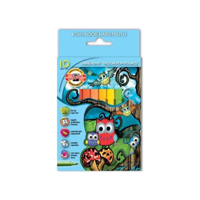 Koh-I-Noor Carioci set 10 culori cutie carton Owls