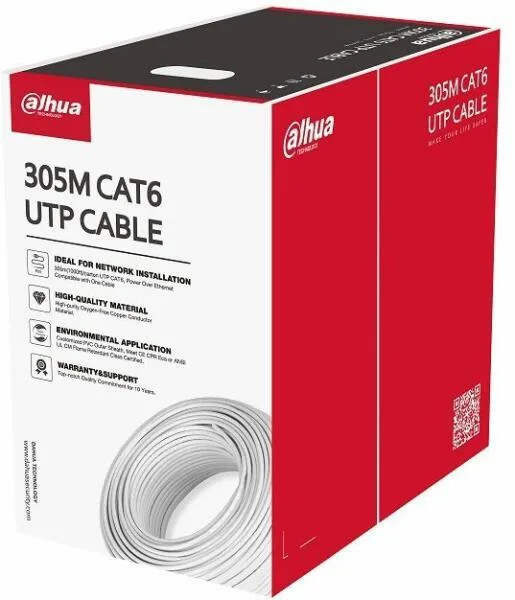 Dahua Cablu UTP Cat6 305 m, 23AWG, cupru solid, 250 MHz, alb