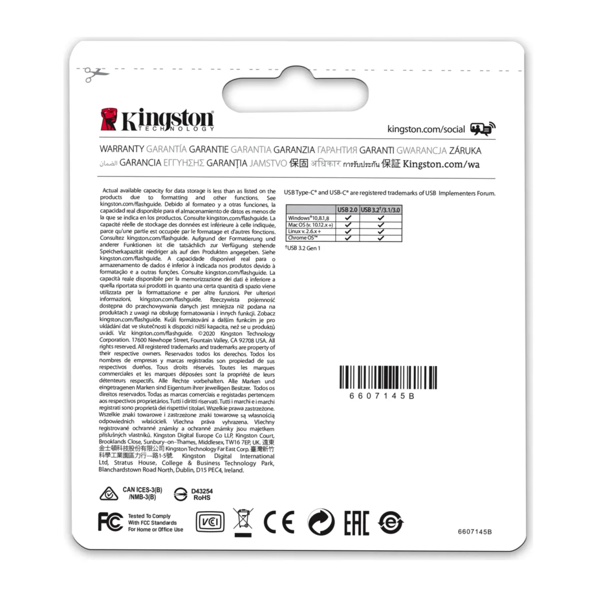 Kingston Memorie USB DataTraveler microDuo 3C 256GB, USB 3.2 Gen 1, USB-A/USB-C angle