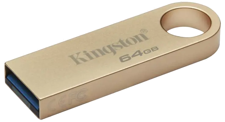 Kingston DataTraveler SE9 G3 Flash Drive 64GB 220MB/s read, 100MB/s write, USB-A (USB 3.2 Gen 1), Metal 