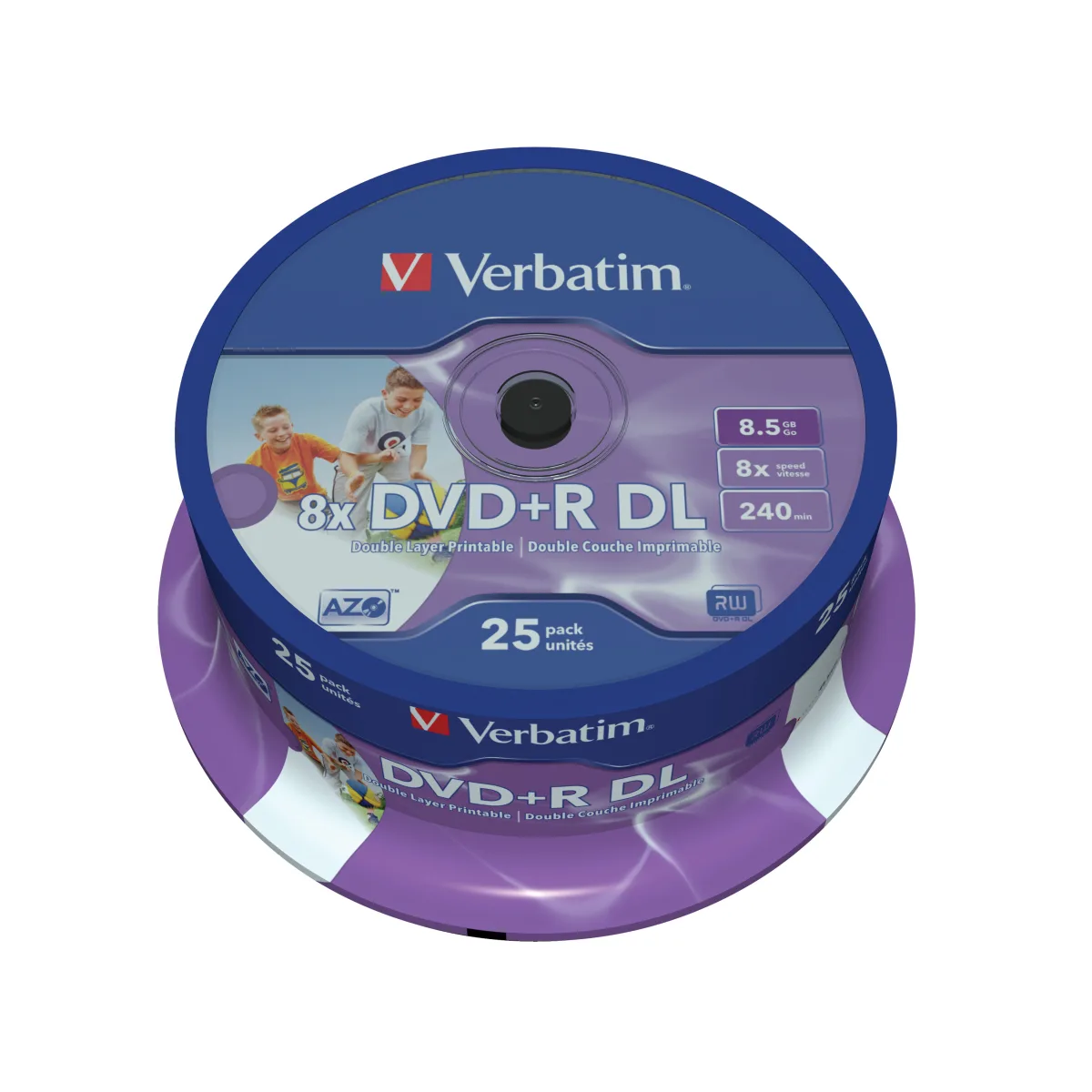Verbatim Set 25 buc, DVD+R DOUBLE LAYER 8X 8.5GB WIDE PRINTABLE SURFACE