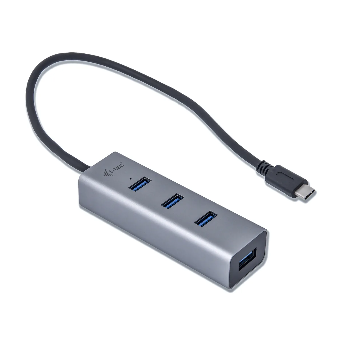 i-Tec Metal Hub USB-C 3.0 4 porturi USB-A constructie din aluminiu Space Grey