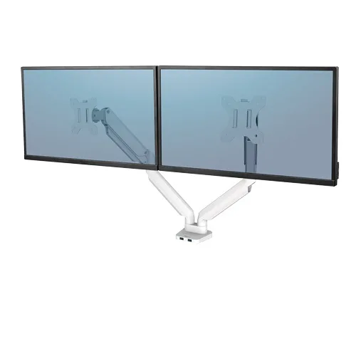 Fellowes Platinum Series Dual Monitor Arm White brat dublu pentru monitor