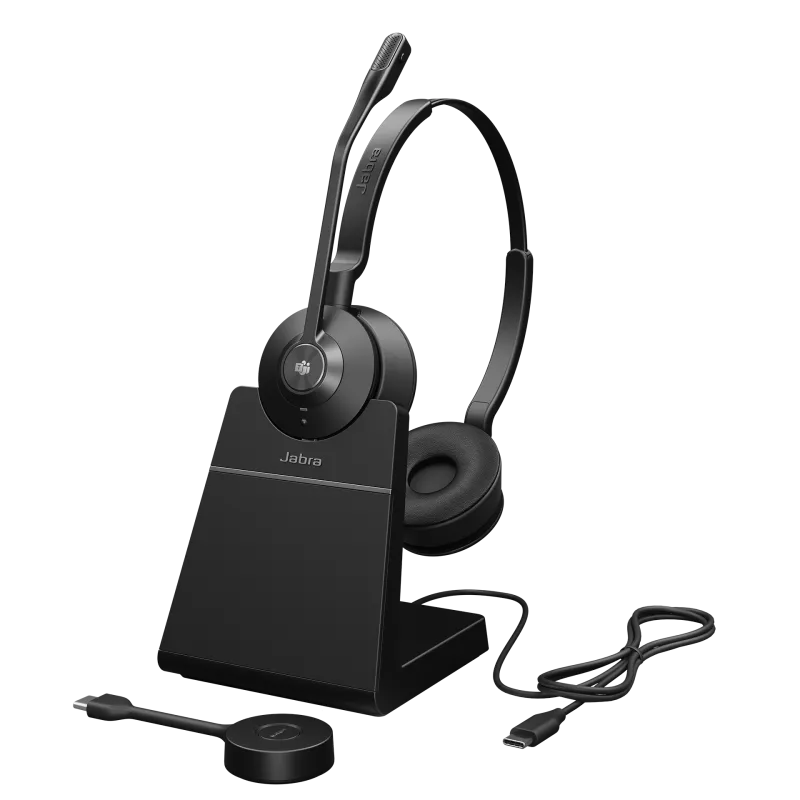 Jabra Casca Engage 55 SE MS Stereo DECT wireless, cu stand incarcare, Link 400c USB-C