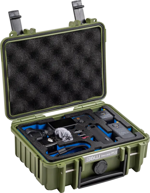 B&W Geanta de transport si carcasa de protectie pentru DJI Osmo Pocket 3 Verde 