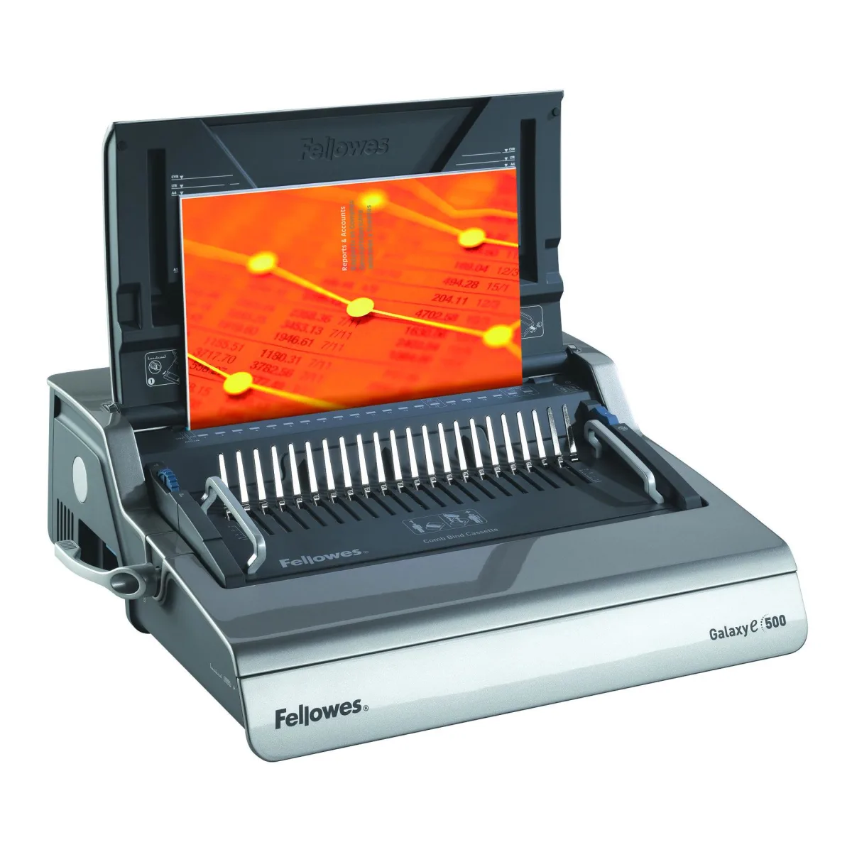 Fellowes Aparat indosariere electric A4 Galaxy E500 500 coli 25coli angle