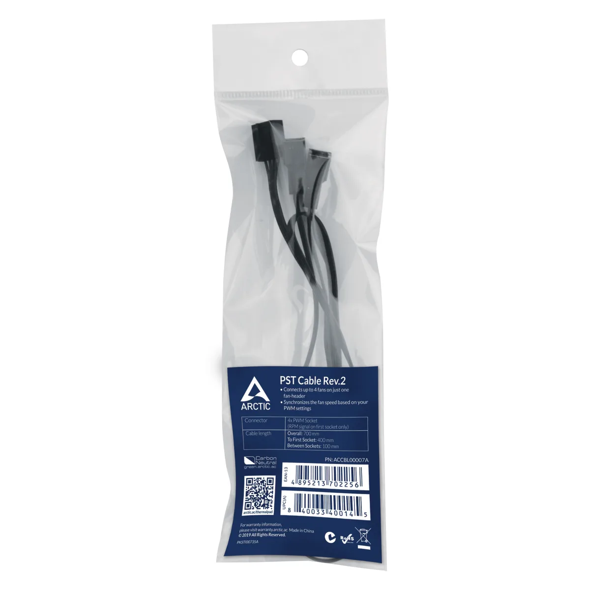 Arctic 1 to 4 4-Pin PWM Fan Splitter Cable voltage & Synchronous Fan control angle
