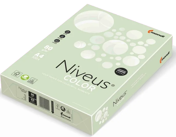 Niveus Hartie colorata A4 80g/mp Verde Pal GN27, 500 coli