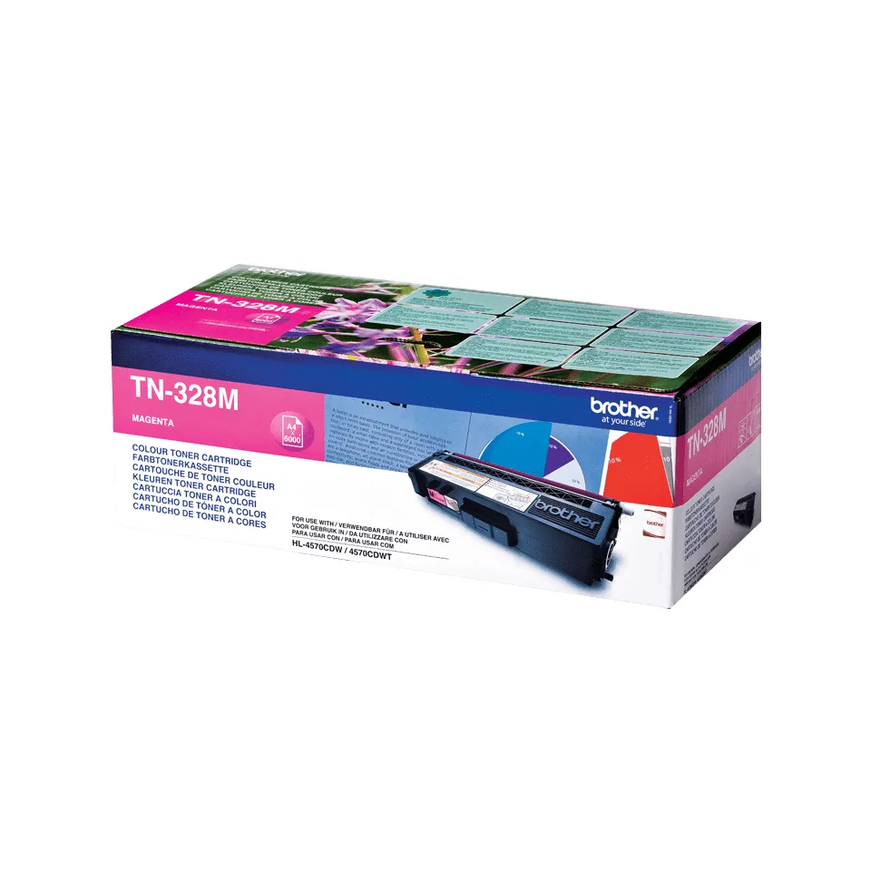 Brother Toner magenta TN-328M, 6000 pagini, pentru HL-4570CDW/MFC-9970CDW angle