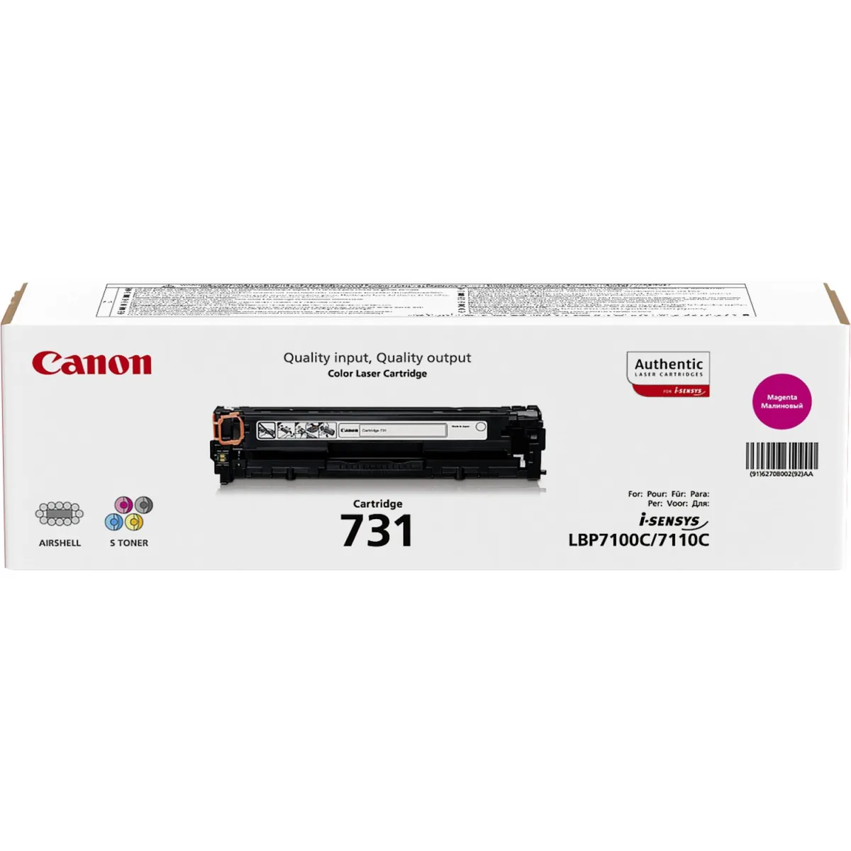 Canon CRG-731M Cartus toner original Magenta, pt. LBP7100C , LBP7110C, MF8230 1500 pag angle