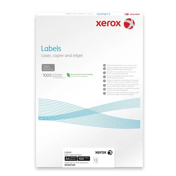 Xerox Etichete autoadezive A4 12 etichete 105x44mm 100 coli