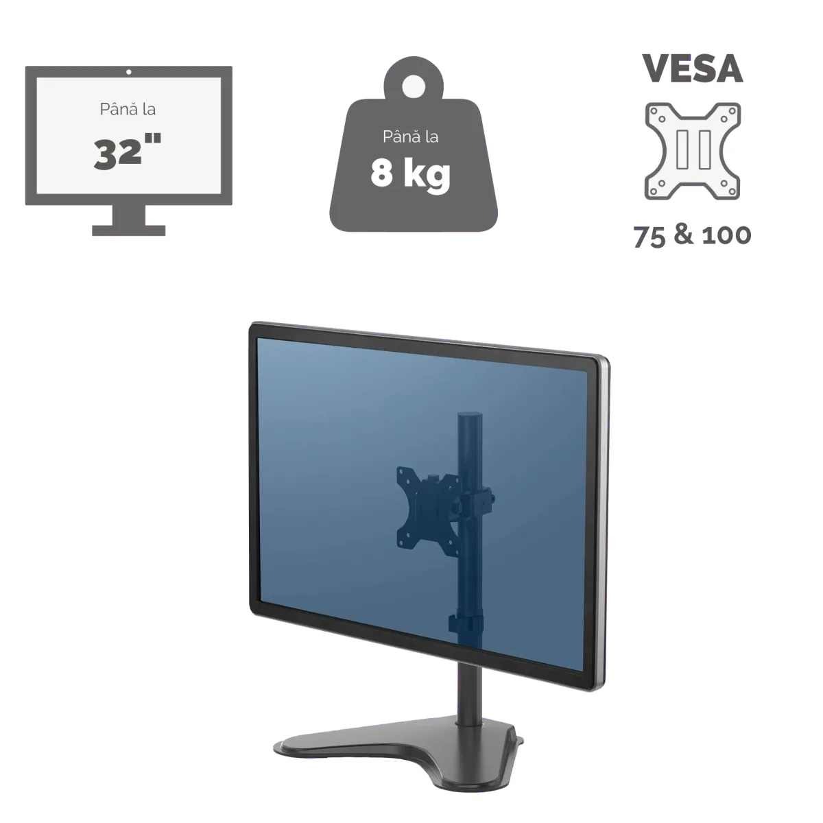 Fellowes Seasa Freestanding Single Monitor Arm