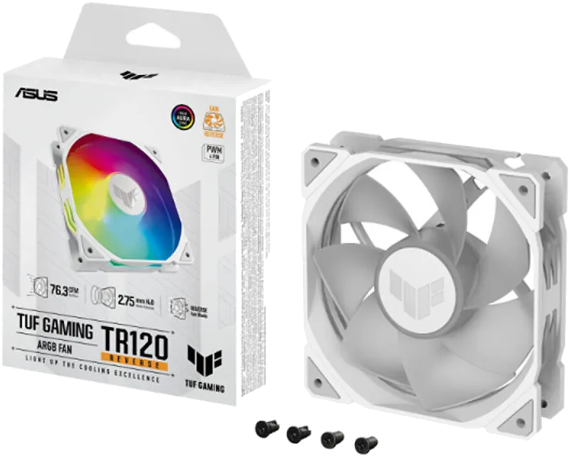 Asus TUF Gaming TR120 ARGB WHITE REV Ventilator Carcasa 120mm viteza 2400 RPM +/- 10%