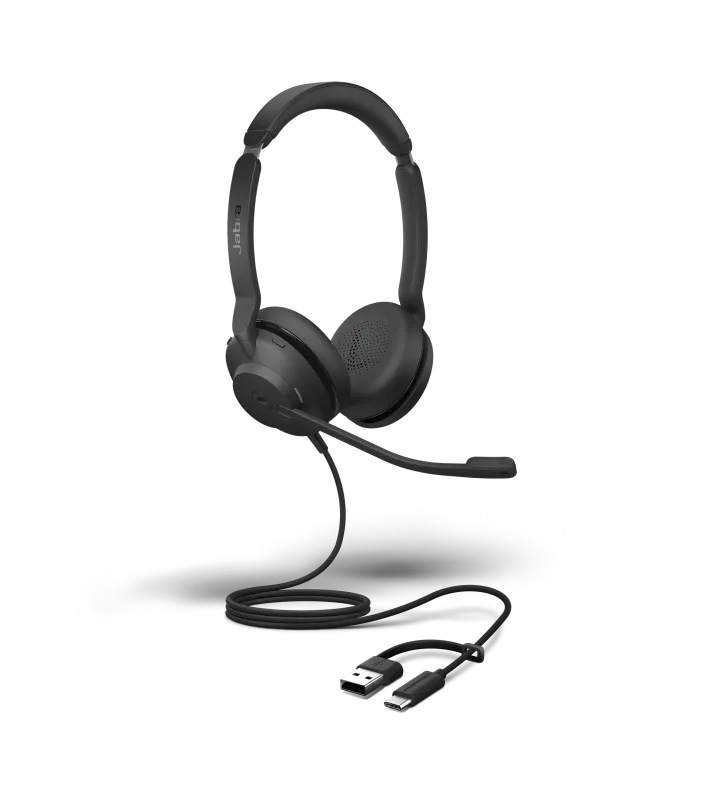 Jabra Casca EVOLVE2 30 SE MS cu fir, Binaural, On-Ear, conectare USB-C/A 