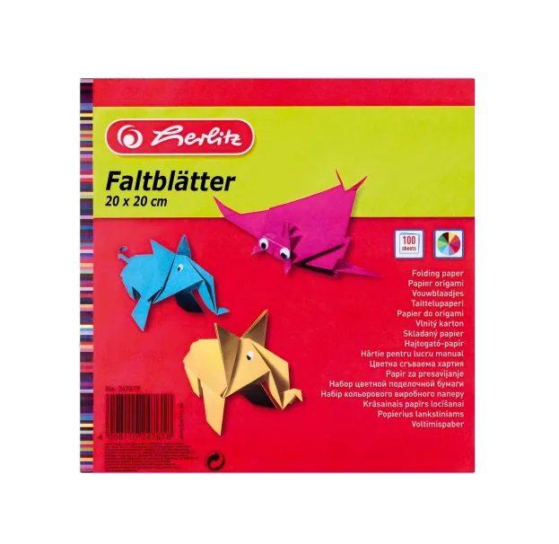 Herlitz Hartie colorata origami 20x20cm 60g/mp 100 file