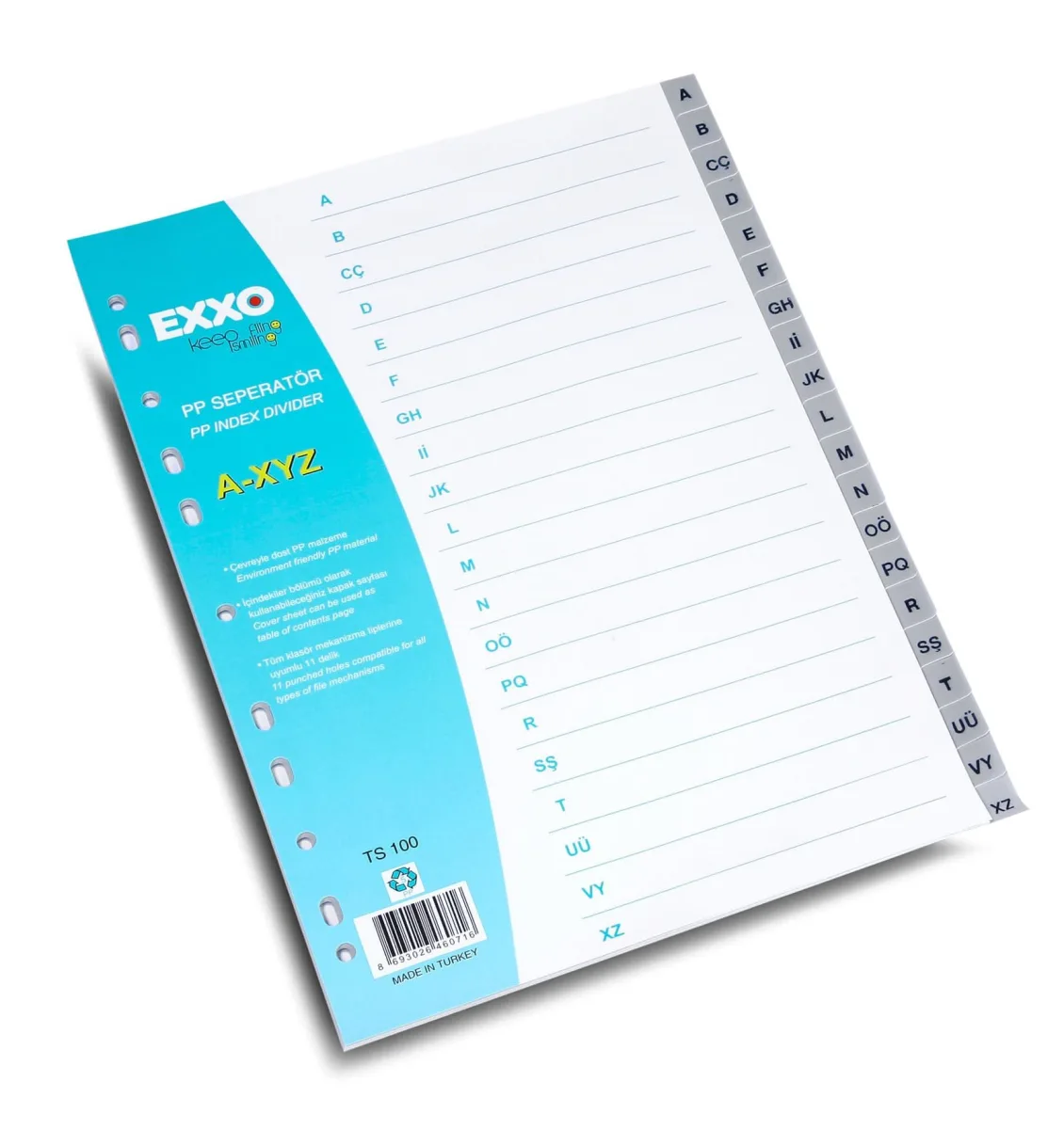 Exxo Index plastic A4 alfabetic A-Z, 24 file main