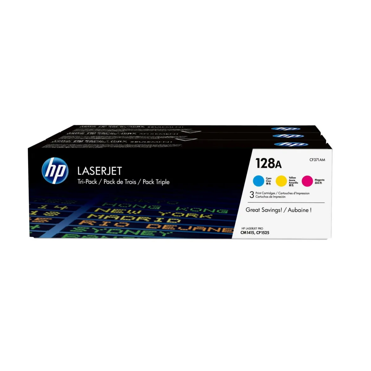 HP Multipack 3 tonere originale 128A C/Y/M 3 x 1300 pag (CF371AM)