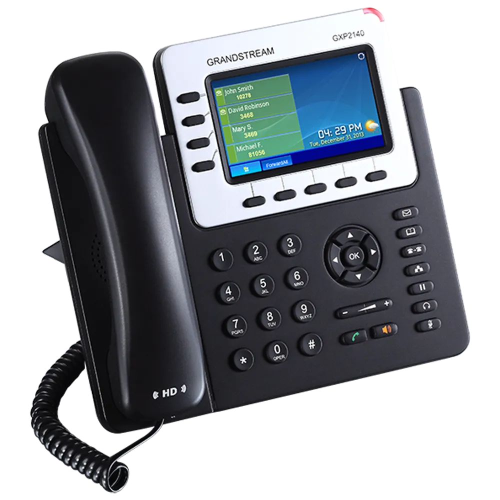 Grandstream Networks GXP2140 High-end IP phone, 4 SIP accounts, 4 lines, 2xGBE, PoE 