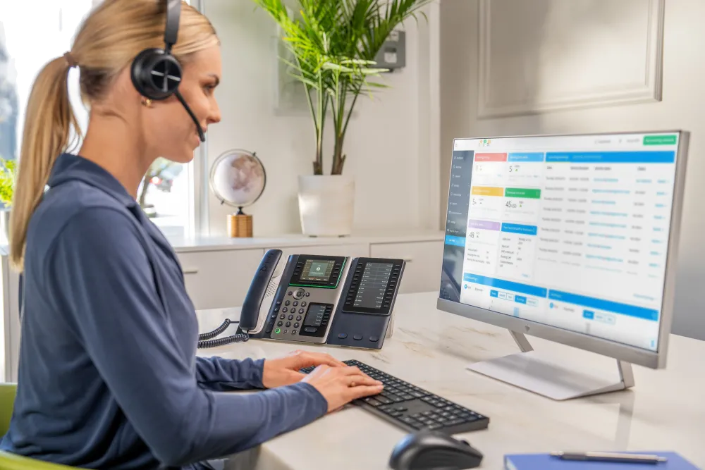 HP Poly Edge E450 IP Phone and PoE-enabled 