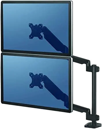 Fellowes Platinum Series Dual Stacking Monitor Arm Black lifestyle