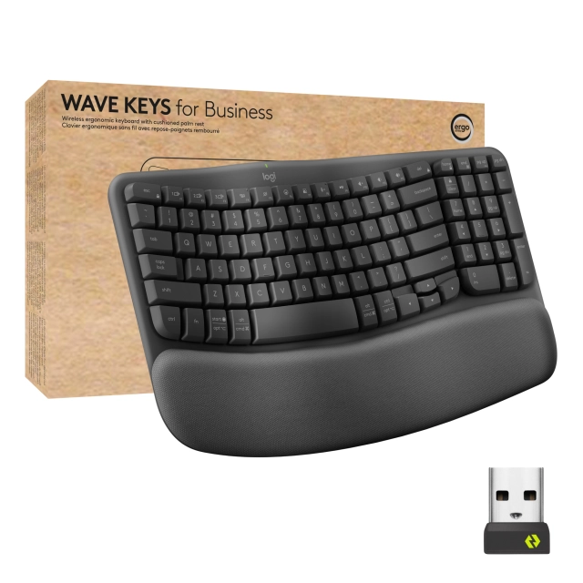 Logitech Wave Keys for Business, US International, Graphite