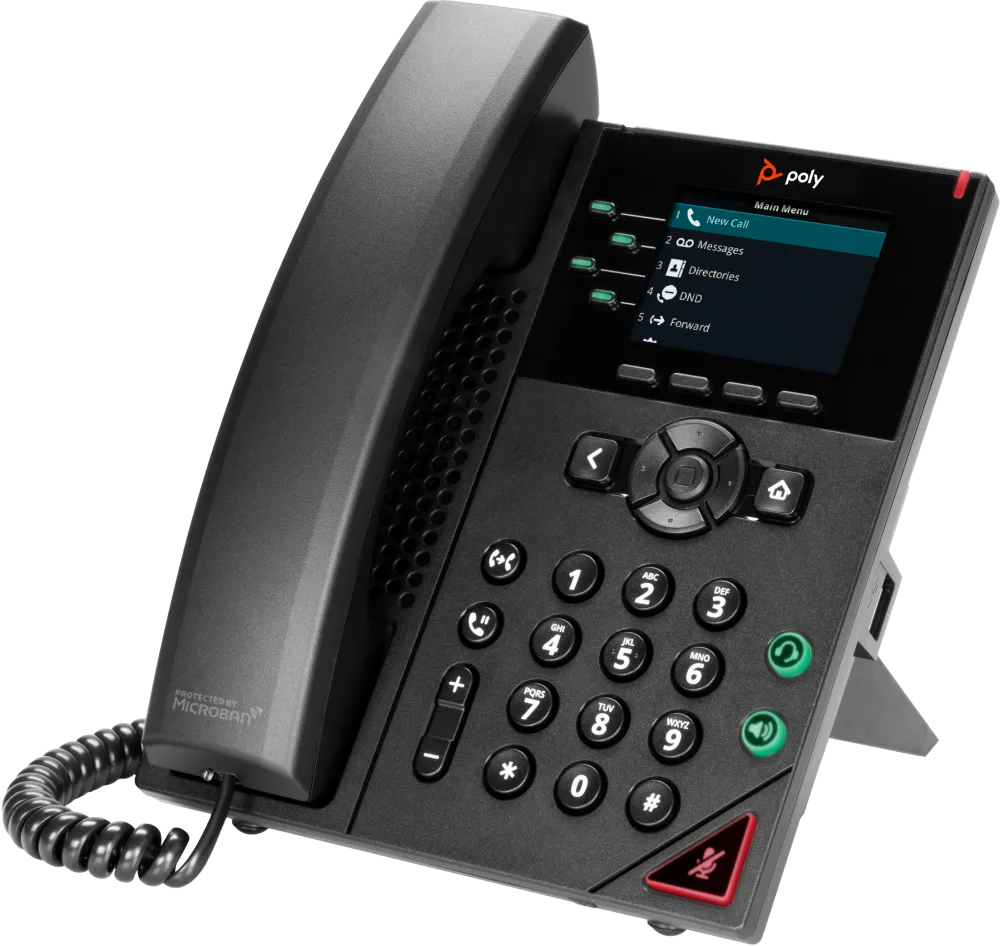 HP Poly VVX 250 4-Line IP Phone and PoE-enabled GSA/TAA No localization 
