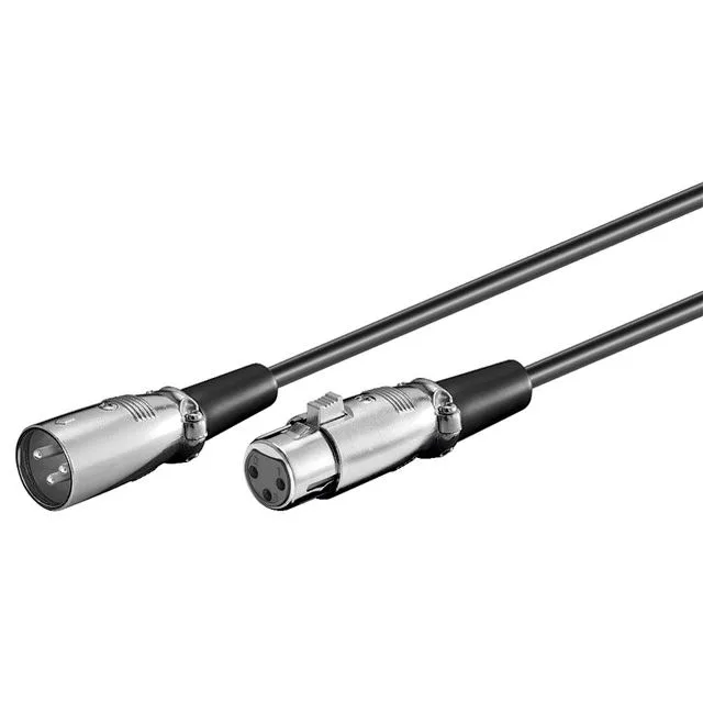 Cablu XLR tata - XLR mama, 6m, negru