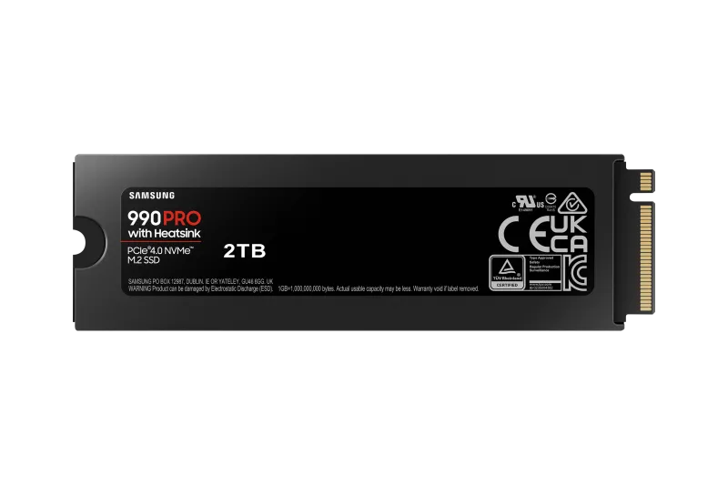 Samsung SSD 990 PRO 2TB PCIe M.2 NVMe with Heatsink, PCIe Gen 4.0 x4, NVMe 2.0 