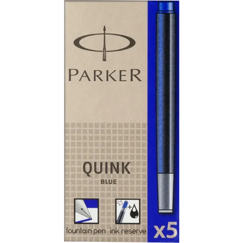 Parker Patroane cerneala stilou albastre Quink set 5 buc