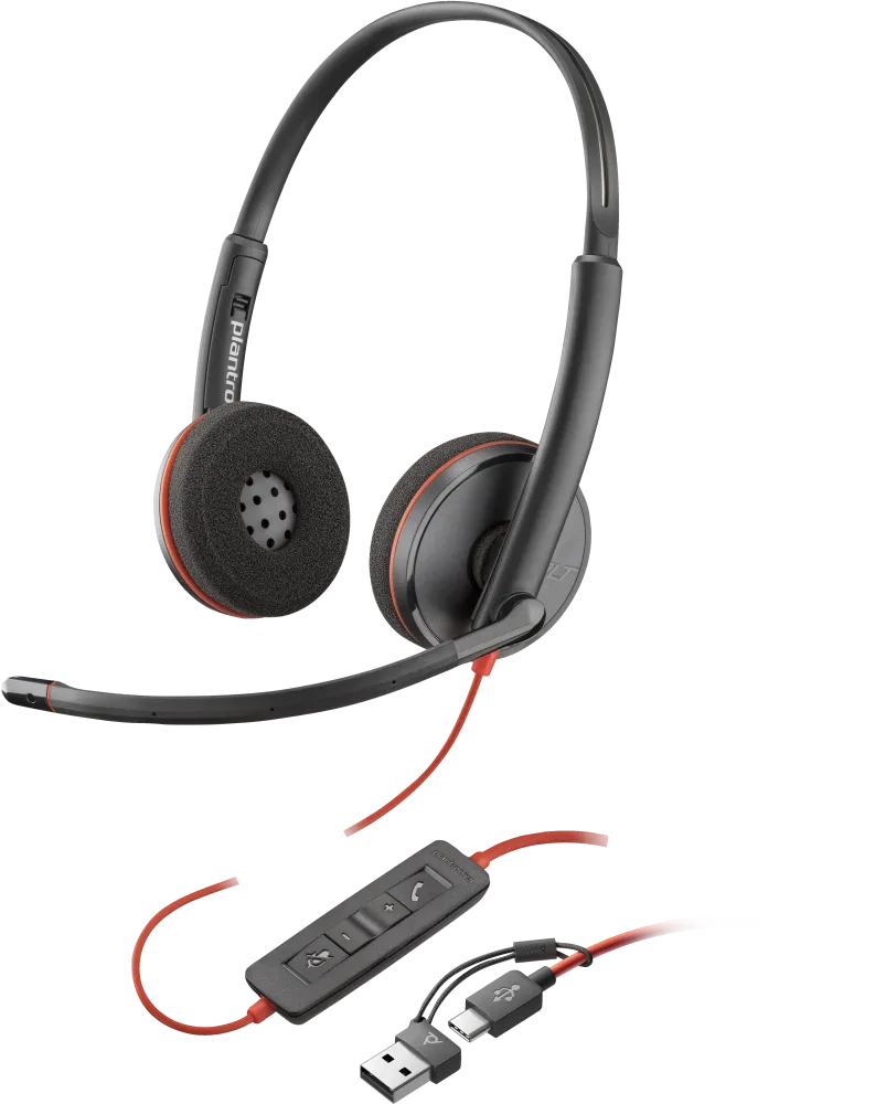 HP Poly Casca Blackwire 3220 cu fir, Binaural, On-Ear, conectare USB-C/USB-A (Bulk)