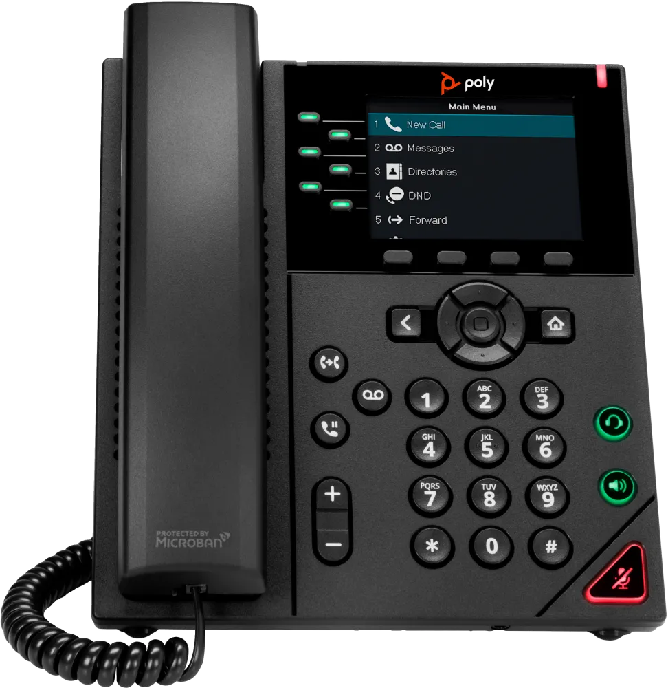 HP Poly VVX 350 6-Line IP Phone and PoE-enabled GSA/TAA No localization