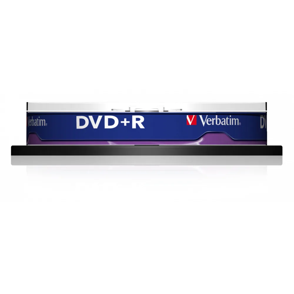 Verbatim Set 10 buc, DVD+R, 16x, 4.7GB, 120min, matt silver angle