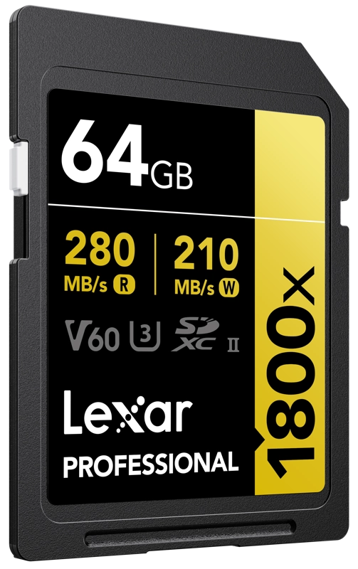 Lexar SDXC Pro 1800x U3 UHS-II R280/W210 (V60) 64GB 
