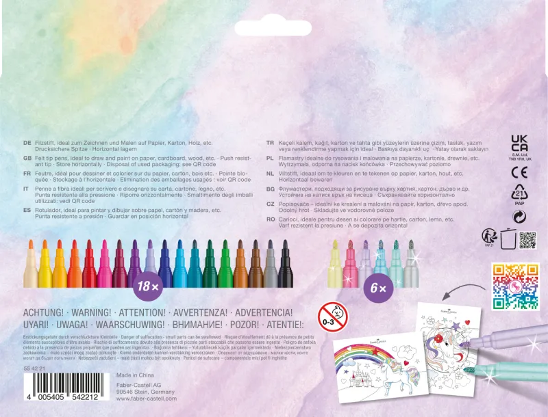 Faber-Castell Carioci 24 culori tema unicorni lifestyle