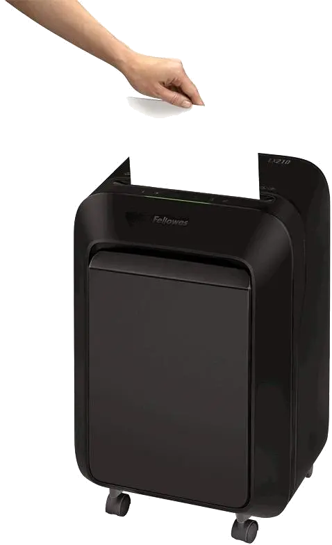 Fellowes Distrugator documente LX210, 16 coli, mini-cut 4x12 mm, P-4, cos 23L lifestyle