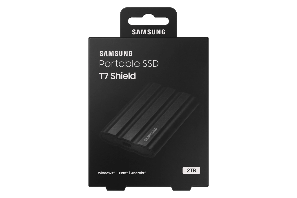 Samsung SSD extern T7 Shield 2TB R/W: 1000 MB/s / 1000 MB/s Protectie parola USB-C Black 