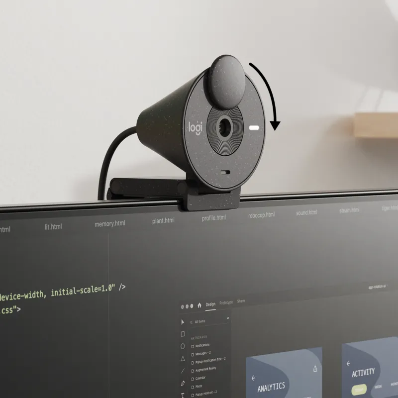 Logitech Brio 300, Full HD 1080p, RightLight 2, 70 FoV, USB-C, Privacy, Graphite 