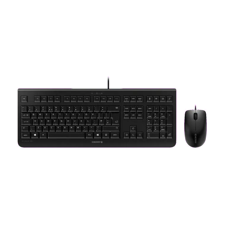 Cherry DC 2000 Kit tastatura si mouse, cu fir, IT (Italia) Layout, Negru