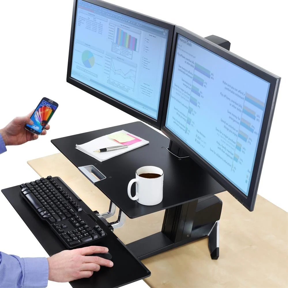 Ergotron WorkFit-S, Dual Monitor with Worksurface+ lifestyle