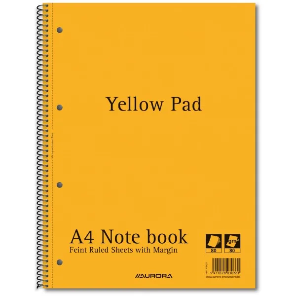 Aurora Caiet A4 80 file dictando Yellow Pad hartie galbena