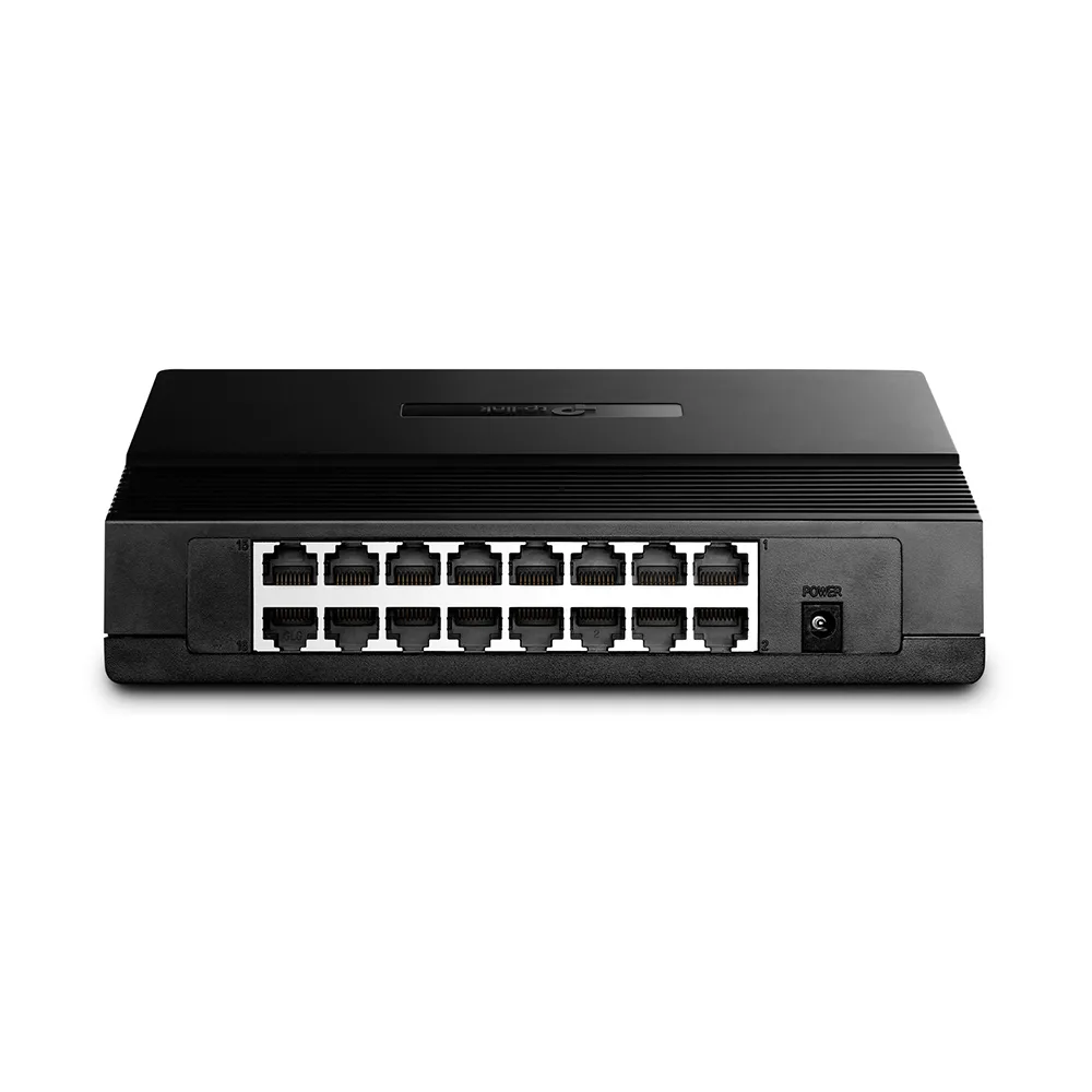 TP-Link Switch TL-SF1016D, 16 porturi 10/100Mbps, Desktop, plastic angle