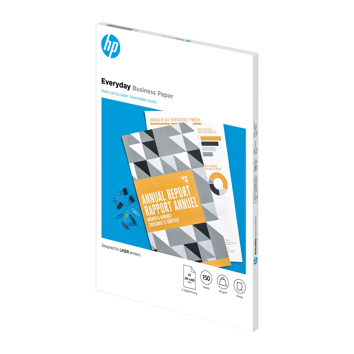 HP Hartie A3 glossy 120g/mp Business Everyday, 150 coli angle