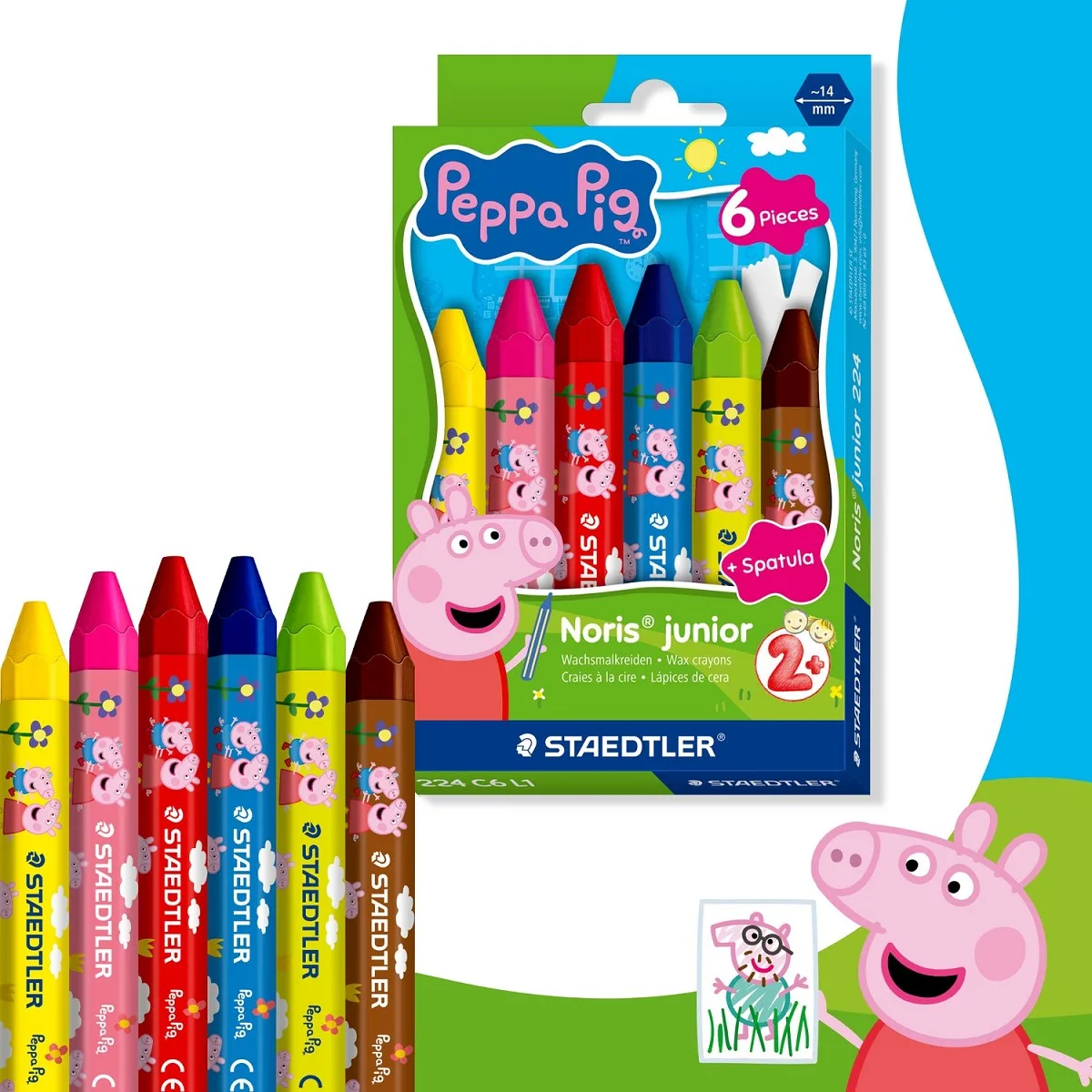 Staedtler Peppa Pig creioane ceara jumbo, set 6 culori