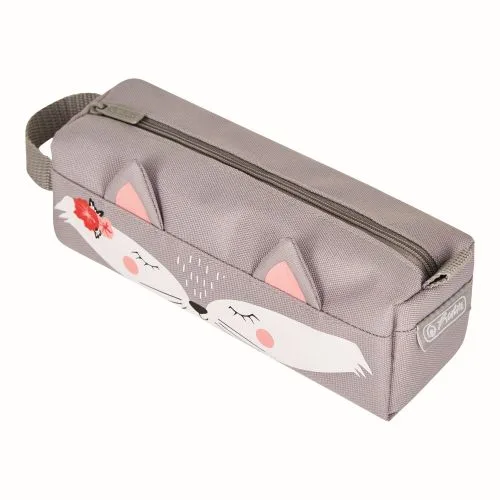 Herlitz Penar etui Quattro Kitty gri, cu maner