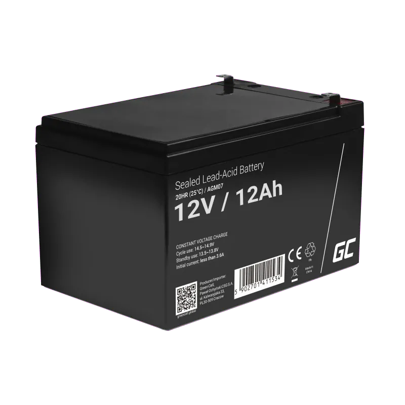 Green Cell Acumulator VRLA AGM 12V 12Ah, terminal F2/T2