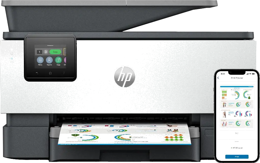 HP 4V2N0B Multifunctional color ink A4, 4-in-1, OfficeJet Pro 9120b lifestyle